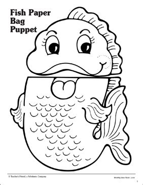 Printable Fish Puppet